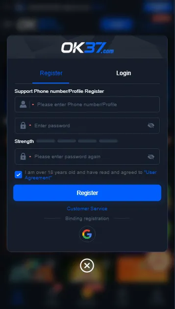 OK37 registration
